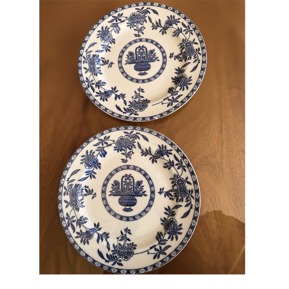 Blue and White Floral Dinnerware Plates